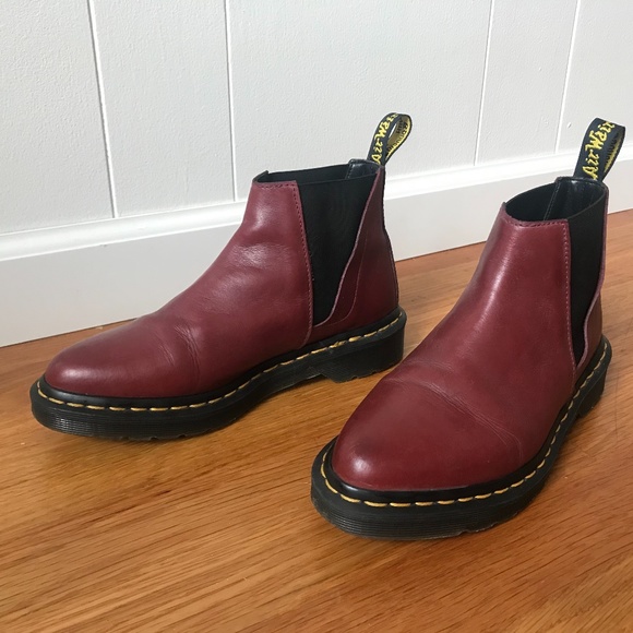 Dr. Marten Flora Chelsea Boot in Red SZ 6 - Picture 3 of 10